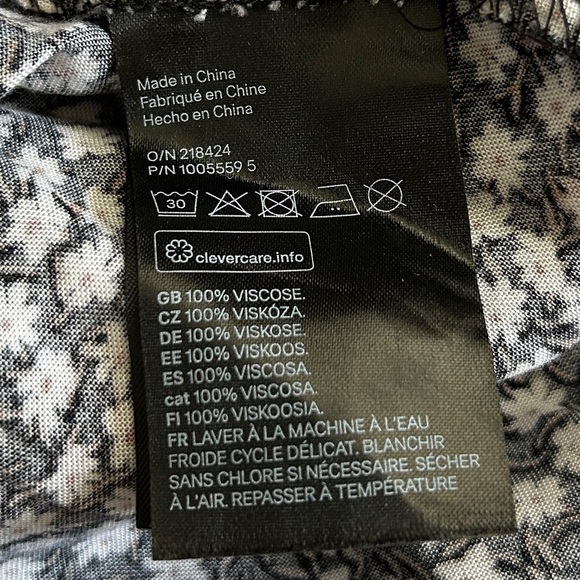 H&M Floral Patterned Long Sleeve Midi Shirt Dress Size Medium - Picture 8 of 12